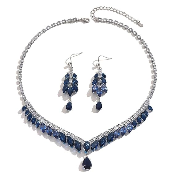 Latest Stylish Design Fancy Crystal Necklace Jewellery Set for Women - Image 2